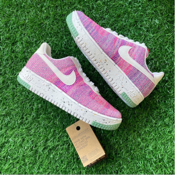 Nike W Air Force 1 Crater Flyknit Fuchsia Glow / White-Pink Blast - Picture 2 of 7